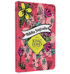 Bíblia Sagrada King James Atualizada | Slim | Letra Normal | Capa Dura | Floral Alegre