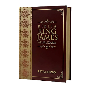 Bíblia Sagrada Letra Jumbo Capa Dura King James Atualizada Arabesco Bordô