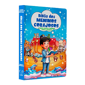 Bíblia Do Meninos Corajosos | NVA | Harpa Corinhos | Capa Dura | Azul