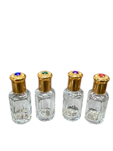 Kit 3 Frascos Mini Perfume Vidro 5ml Rolante Tampa Cromada