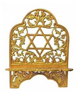 Porta Bíblia Grande Dourado alumínio Estrela de Davi 30x21 cm