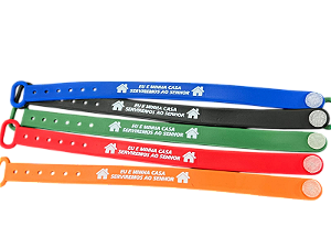 Pulseira Emborrachada Para Evangelização EU E MINHA CASA SERVIREMOS AO SENHOR
