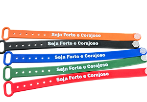 Pulseira Emborrachada Para Evangelização SEJA FORTE E CORAJOSO