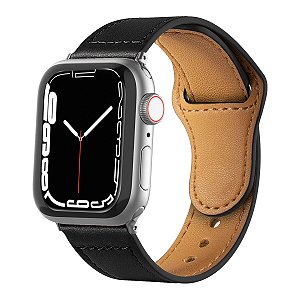 Pulseira Couro para Apple Watch 44 / 45 / 49MM - Preta - Gshield