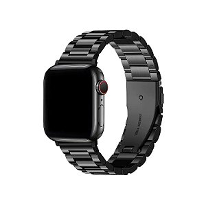 Pulseira para Apple Watch 42 / 44 / 45 / 46 / 49 MM - Metal Armor - Preta - Gshield ․