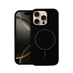 Capa Silicon Liquid MagSafe para Iphone 16 Pro Max Preta ․