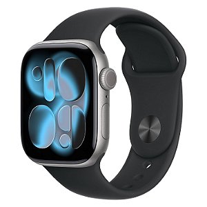 Apple Watch Series 11 GPS - Caixa Cinza-espacial 46mm Pulseira esportiva Preta