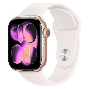 Apple Watch Series 11 GPS - Caixa Ouro rosa 46mm Pulseira esportiva Blush-clara