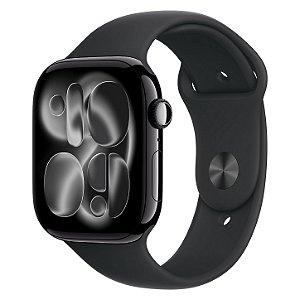 Apple Watch Series 11 GPS - Caixa Preto brilhante 46mm Pulseira esportiva Preta