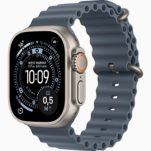Apple Watch Ultra 3 GPS+Cellular - Caixa natural de titânio de 49mm - Pulseira Oceano azul-âncora