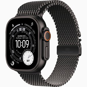 Apple Watch Ultra 3 GPS+Cellular - Caixa preta de titânio de 49mm - Pulseira preta estilo milanês de titânio