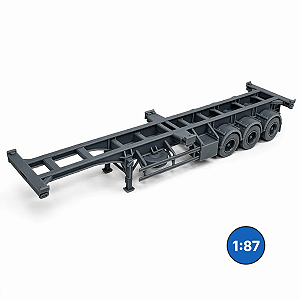 Carreta Porta-Container 3 Eixos HO 1:87 – Moderna