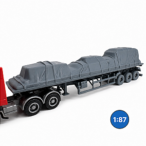 Carreta Plataforma Lonada 3 Eixos HO 1:87
