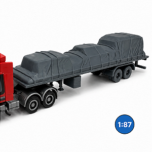 Carreta Plataforma Lonada 2 Eixos HO 1:87