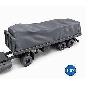Carreta Plataforma Curta Lonada 2 Eixos HO 1:87