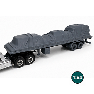 Carreta Plataforma Lonada 2 Eixos 1:64