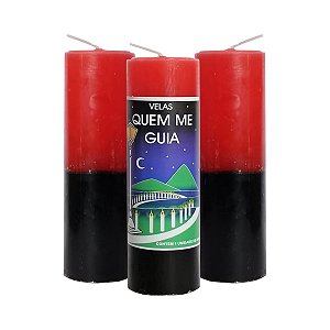 Vela Votiva 7 Dias Bicolor Preta e Vermelha - 10 Unidades