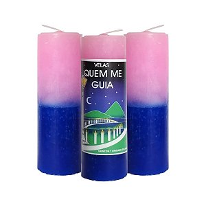 Vela Votiva 7 Dias Bicolor Azul e Rosa - Unidade