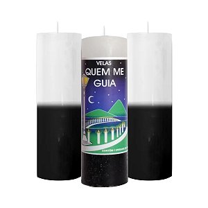 Vela Votiva 7 Dias Bicolor Preta e Branca - 10 Unidades