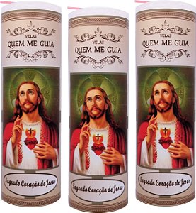 Vela Votiva 7 Dias Sagrado Coração de Jesus - 10 Unidades
