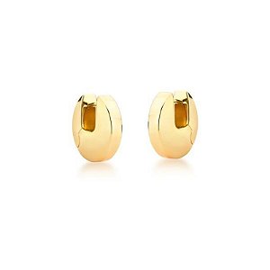 BRINCO ARGOLA REDONDA LISA BANHADO A OURO