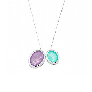 COLAR REDONDO FUSION AMETISTA FUSION TURMALINA PRATA 925