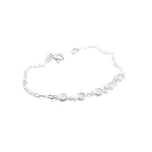 PULSEIRA 5 ZIRCONIA 3MM CORACAO PRATA 925