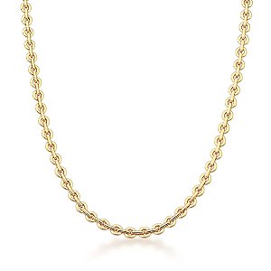 COLAR COM ELOS REDONDOS LISOS BANHADO A OURO - TAM 45