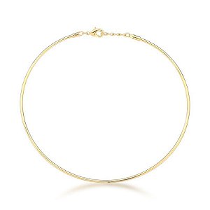 COLAR CHOKER COM ARO LISO BANHADO A OURO - TAM 35