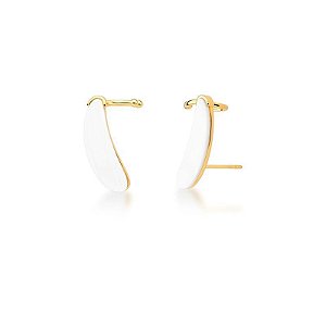 BRINCO EAR CUFF CURVO MADREPÉROLA BANHADO A OURO