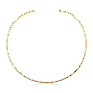 COLAR GARGANTILHA COM ARO LISO ABERTA BANHADO A OURO