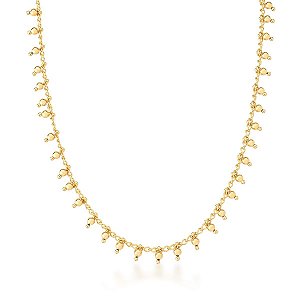 COLAR EM MALHA GROUMET COM BOLINHAS LISAS BANHADO A OURO - TAM 70