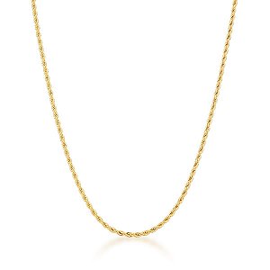 COLAR  EM MALHA CORDÃO BAIANO LISA BANHADO A OURO - TAM 45