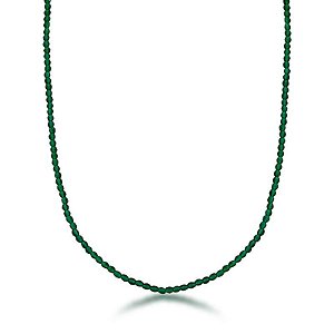 COLAR COM CRISTAIS BÚLGAROS PRATA RODINADA VERDE ESCURO - TAM 45