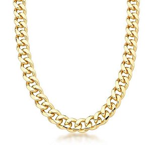 COLAR COM ELOS GROUMET LISAS BANHADO A OURO - TAM 45