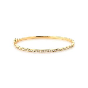 BRACELETE UMA FILEIRA COM ZIRCÔNIAS BRANCAS BANHADO A OURO