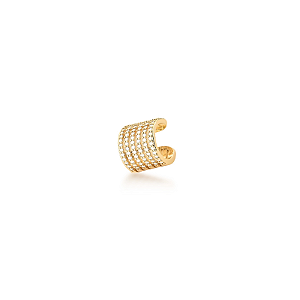 PIERCING ZIRCONIA 6 COLUNA CURVO VAZADO BANHADO A OURO