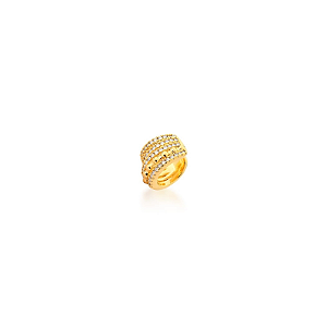 PIERCING DE ORELHA CINCO FILEIRAS COM ZIRCÔNIAS BANHADO A OURO