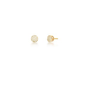 BRINCO REDONDO CRAVEJADO DE ZIRCÔNIAS BANHADO A OURO