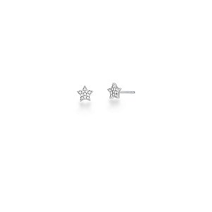 BRINCO DE ESTRELA CRAVEJADO PRATA 925 RODINADA