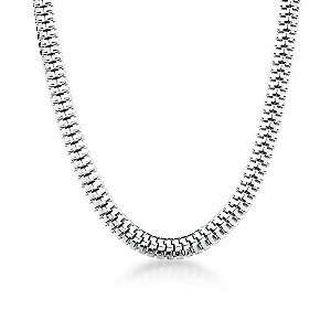 COLAR CHOKER LISO MALHA ESTEIRA MALEAVEL BANHADO A RODIO - TAM 35