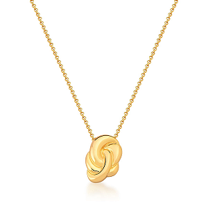 COLAR PINGENTE LISO TRANCADO ABAULADO BANHANDO A OURO - TAM 45