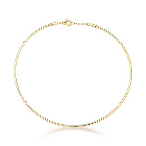 COLAR GARGANTILHA COM ARO LISO BANHADA A OURO - TAM 35