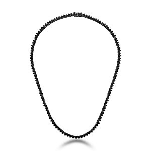 COLAR RIVIERA COM ZIRCÔNIAS REDONDAS BANHADO A RODIO NEGRO - TAM. 40