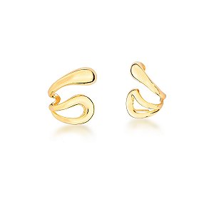BRINCO EAR CUFF LISO CURVO BANHADO A OURO