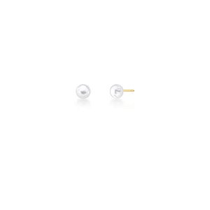 BRINCO REDONDO PEROLA SHELL ACHATADA BANHADO A OURO
