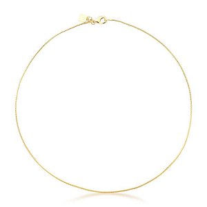 COLAR RABO DE RATO LISO 1MM BANHADO A OURO - TAM 70