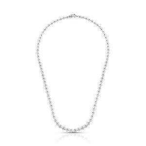 COLAR INTERCALADO COM ELOS REDONDOS LISOS BANHADO A RODIO - TAM 45