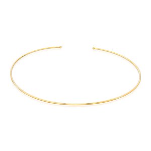 COLAR ARO LISO REDONDO BOLINHA BANHADO A OURO - TAM 30