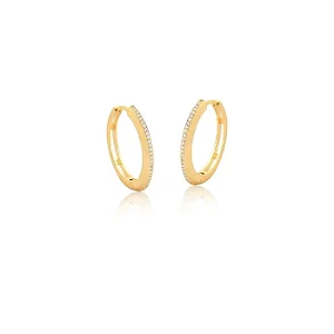 BRINCO ARGOLA UMA FILEIRA COM ZIRCÔNIAS BRANCAS BANHADO A OURO